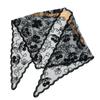 Solid Color Foulard Bandana Embroidery Hair Scarf Headband New Lace Scarf  Women