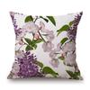 Spring Flower Hydrangeas Botanical Pattern Design Painting Home Decor Cotton Linen Sofa Throw Pillow Case Bench Cushion Cover