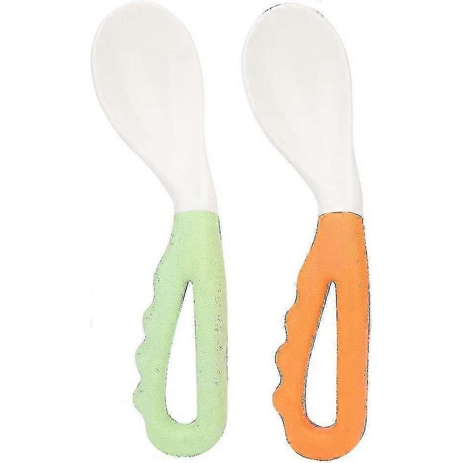 JiaWei Baby Utensils Spoons, 2pcs Bendable Baby Feeding Spoons Silicone Training Spoons Set gJE