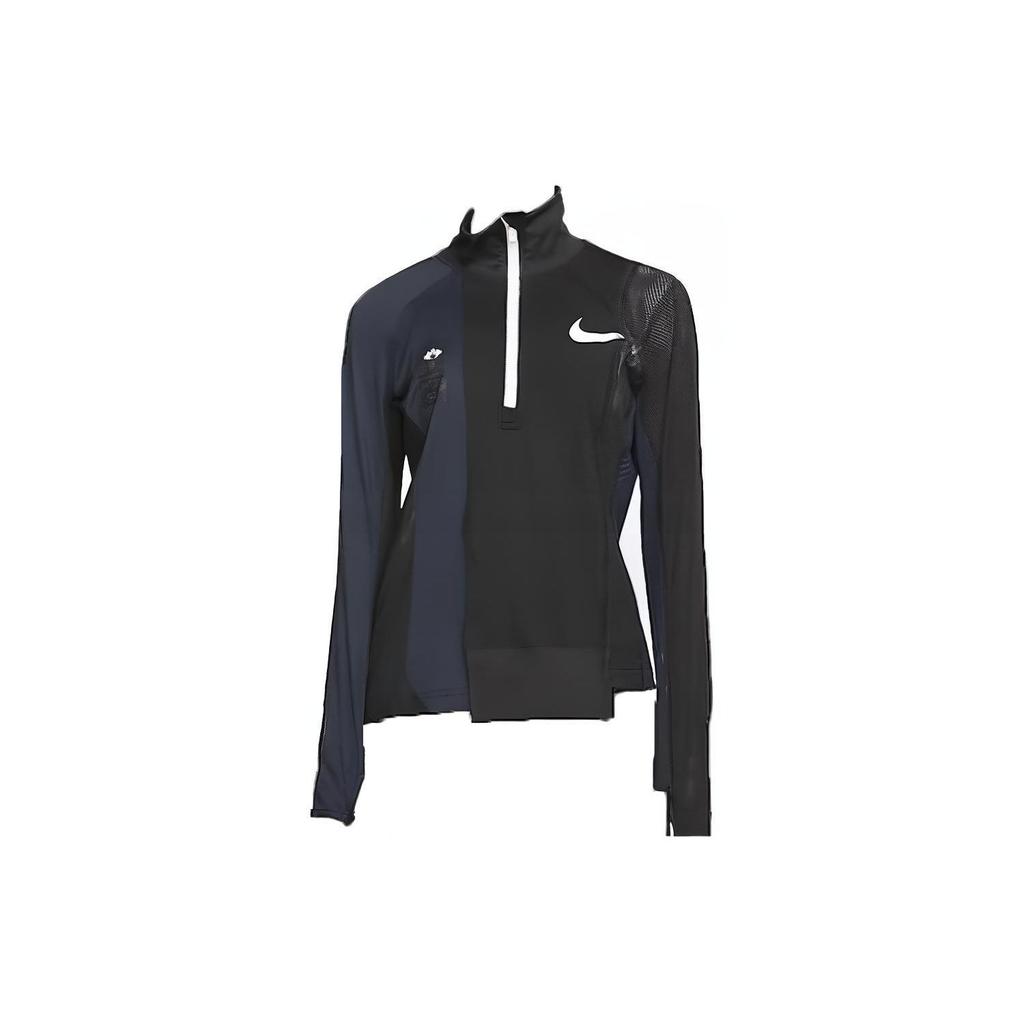 Nike Женская куртка с длинными рукавами и воротником в стиле колор-блок X Sacai, черная CD6308-010