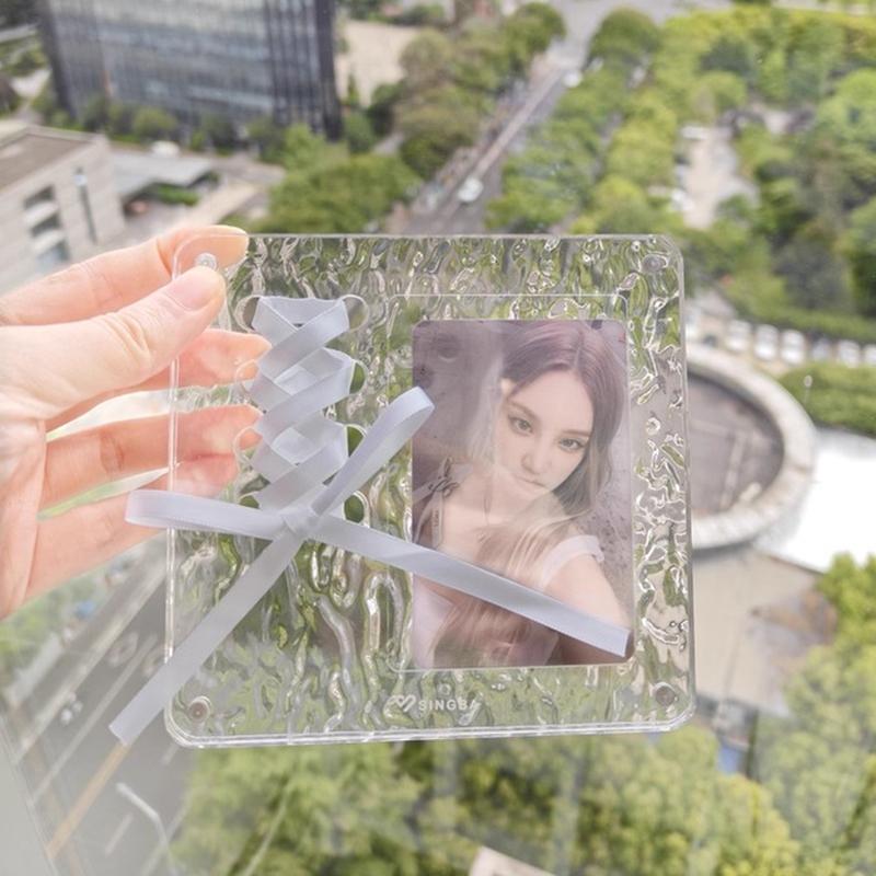 Фото рамка в корейском стиле Акриловый прозрачный держатель для фотокарточек Магнитная фоторамка Дисплей для карточек айдолов Стенд для фотокарточек Дисплейный стенд