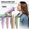 700ml Coffee Cup With Straw Coffee Cup With Leak-proof Lid Double-layer Stainless Steel Vacuum Flask For Hot And Cold Drinks