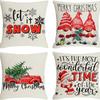 Рождественский мультяшный набор наволочек Набор из четырех Домашняя гостиная Декоративная наволочка Подушка-спинка Автомобильная поясничная подушка