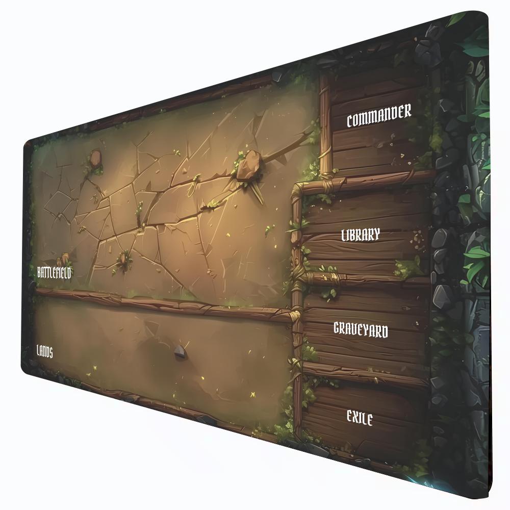 Cracked Slate MTG&TCG Tabletop Game Mat Magic Party Playmat 24"X14" Friendly Design Durable Rubber for Games Offices Mouse Pad
