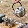 Pure Titanium Electric Stove Kettle 1L Portable Lightweight Tea Brewing Pot 2-3 People With Crystal Cup Set