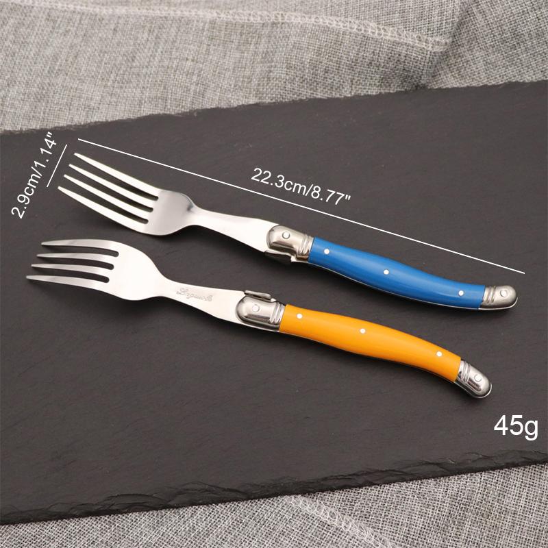 6 шт. вилок для стейка Laguiole Rainbow, набор столовых вилок, цветные столовые приборы, вилки для стола, нержавеющая сталь, барная посуда, набор для ресторана и дома