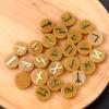 25Pcs/1Pack Natural Crystal Quartz Agate Rune Letters Unperforated Discs Set,Palm Stones Viking Nordic Amulet Divination Ornaments Decoration Jewelry