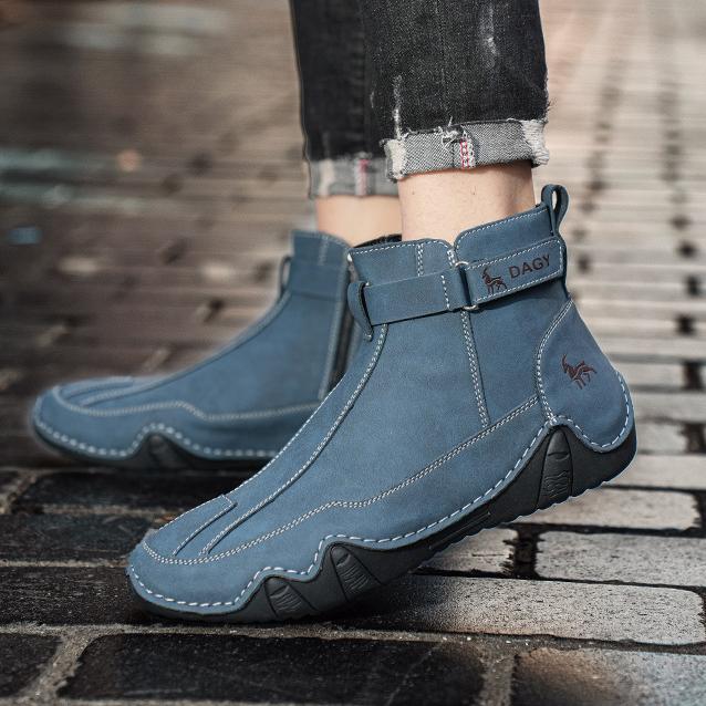 2024 Ретро-сапоги, мужская обувь из натуральной кожи, большие мужские туфли с высоким берцем