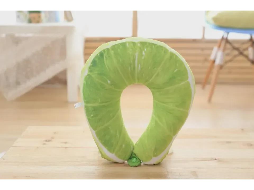 Cartoon Fruit & Pepper U-Shaped Neck Pillow: Big Shrimp Toy Travel Pillow for Naps