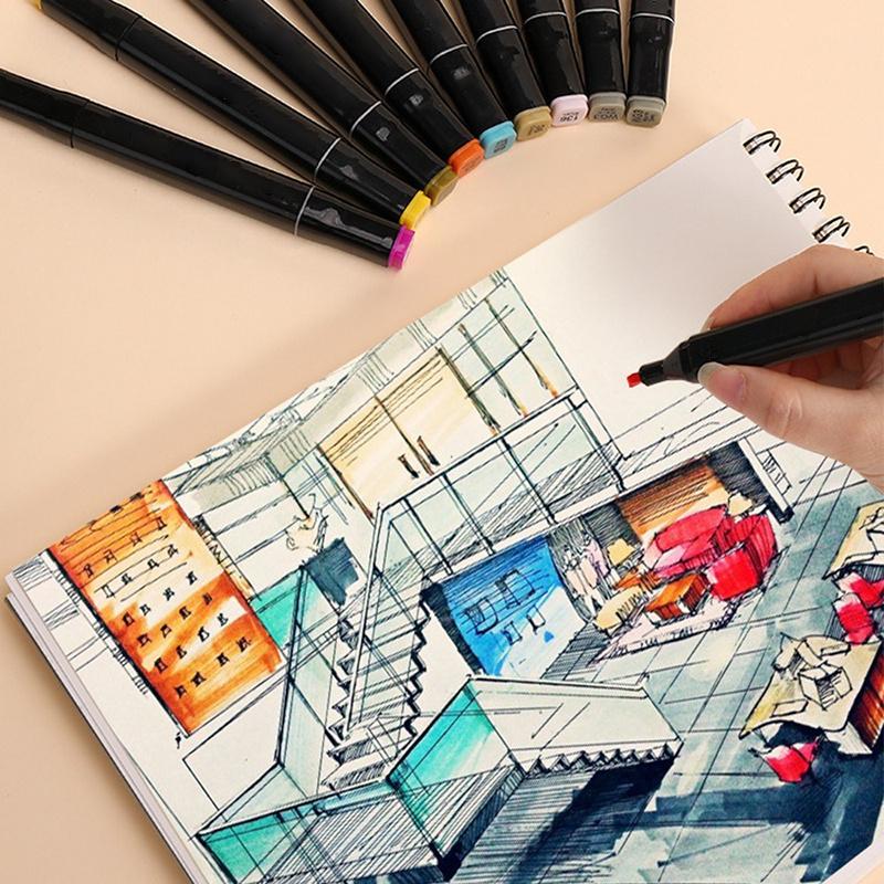 Art Marker Set - 120 Colors - Fine Head and Wide Head Double Head Pen - Permanent Color Pen for Adults and Professionals