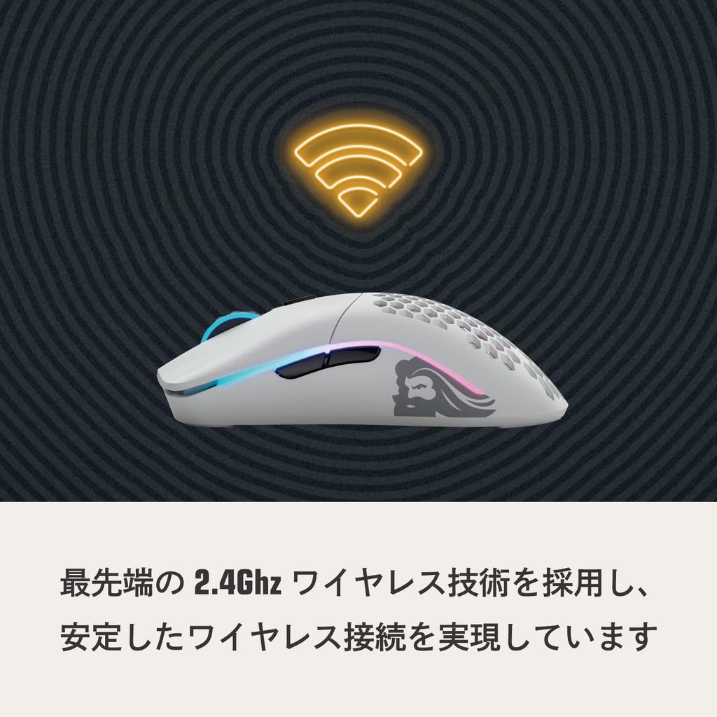 Glorious Wireless Gaming Mouse Model O- Wireless Matte Black Ultra Lightweight 65g Max 19000DPI BAMF Sensor Equipped with Left and Right Symmetrical