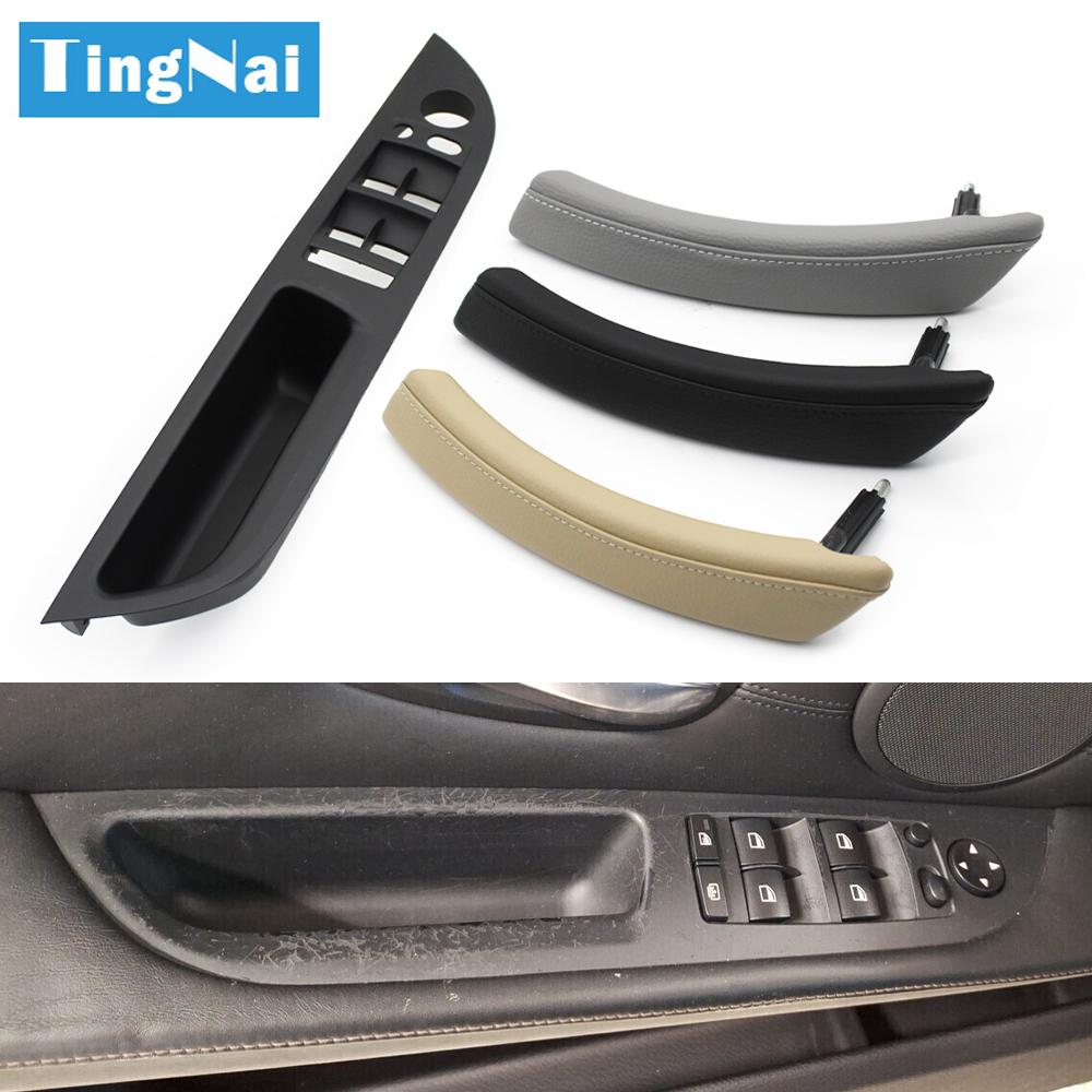 LHD Car Front Rear Left Right Door Handle Armrest Panel Pull Trim Window Switch Cover For BMW 5 Series E60 E61 2006-2010
