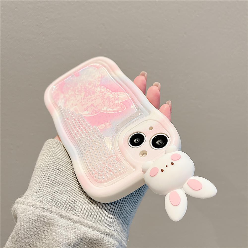 3d Liquid Quicksand Bling Glitter Cute Pig Funny Rabbit Cartoon Phone Case For Iphone 14 13 12 11 Pro Max Soft Back Cover Case