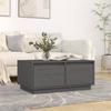 Coffee Table Gray 80 x 50 x 35 cm Solid Pine Wood