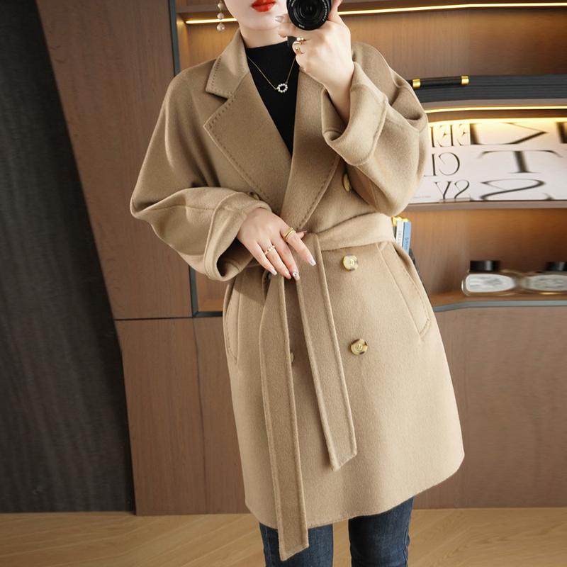 Женское пальто из 100% шерсти TIDENOVEL Осеннее шерстяное длинное пальто Ручной работы Пальто-бушлат Зимняя теплая шерстяная длинная куртка Пальто