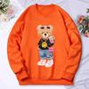 Bear Sister Drinking Milk Tea Printing Women'S Hoody Autumn Warm Sweatshirt Casual Hoodies Hip Hop Loose Pullovers Top