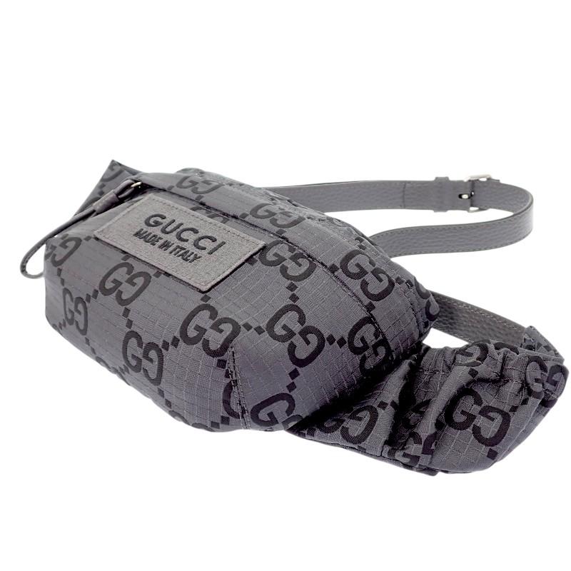 Gucci 767934 поясная сумка черная/серая мужская