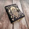 Skull Printed Leather Journal, Leather Dairy, Notebook, Deckle Page Leather Sketchbook, Dream Journal, Personalized Gift, Halloween Gift.