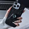 Крутой Оранжевый 3D Чехол со Злыми Глазами для iPhone 17 Air 16 15 14 13 12 11 17 Pro Max Матовый Ударопрочный Мягкий ТПУ Чехол