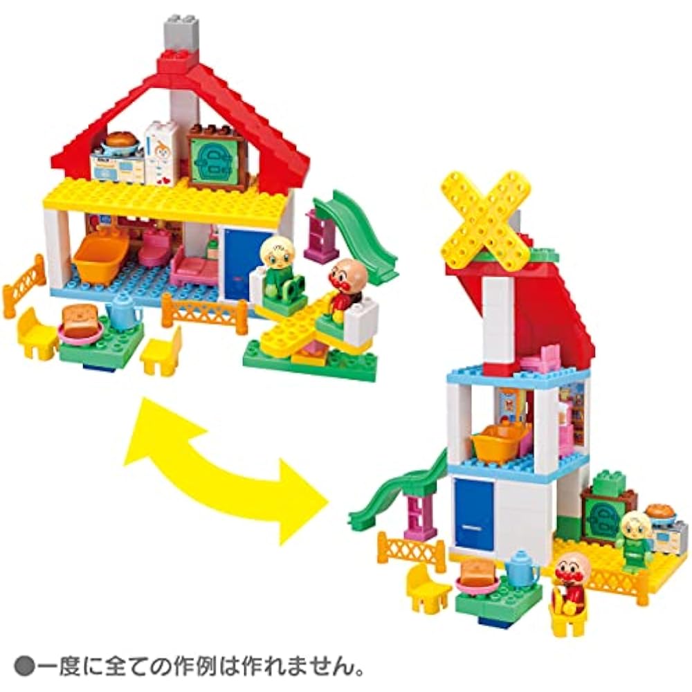 [BANDAI (БАНДАЙ)] BlockLabo Блок Лаб Анпанман Пекарня и Дом с Горкой Ведро с Кубиками Целевой Воз...