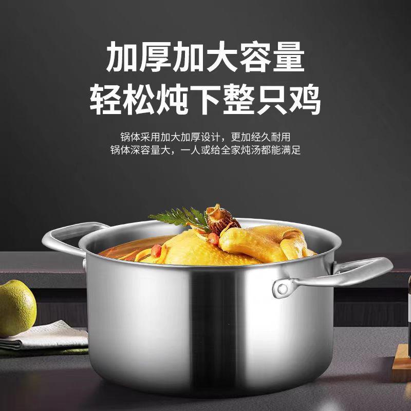 Heavy Duty Titanium Soup Pot Stovetop Induction Cooktop Large Capacity 5L Thickened Non-Coated Stockpot Slow Cooking