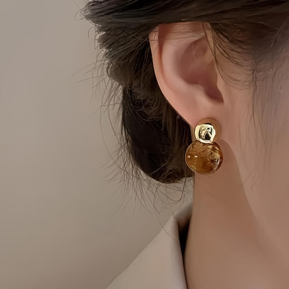 Модные ретро неправильной геометрической формы серьги-подвески в форме капли воды, серьги цвета янтаря Maillard для женщин, корейские ювелирные изделия, подарки