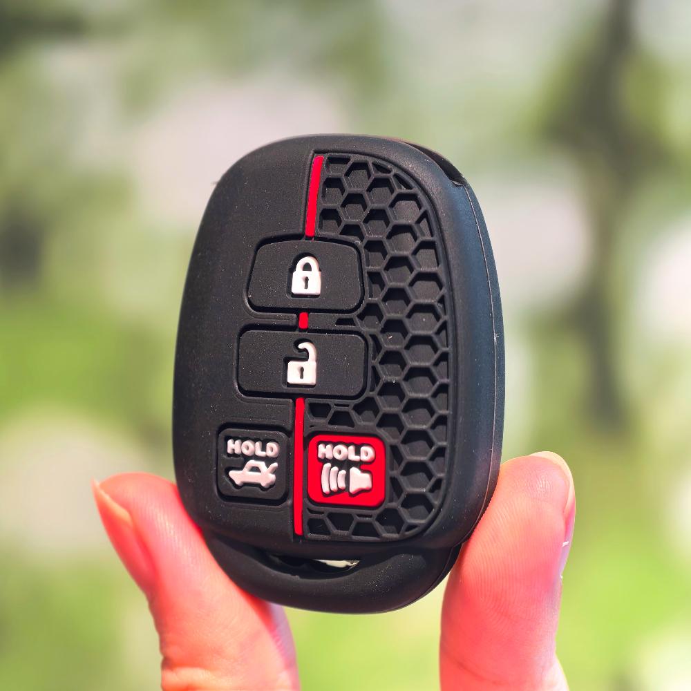 Силиконовый чехол-брелок для ключа автомобиля с 4 кнопками для Toyota Prius Rav4 Camry Corolla 2014 Защитный чехол-кожух для брелока Аксессуары