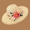 Women Straw Hat Imitation Flower Decor Wide Brim Sun Protection Hat Lightweight Quick-Drying Summer Sun Hat