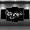 Classic Chess Game White Black Poster 5 Pcs  Canvas Picture Print Wall Art Canvas Painting Wall Decor for Living Room No Framed