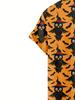 Halloween Crow Scarecrow Vintage Pattern 3D Print Men's Fashion Casual Shirt, Hip Hop Rock Streetwear Hawaiian Shirt