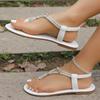 Летние сандалии для женщин 2024 Модные балетки с острым носком Женские повседневные сандалии Женские шлепанцы Римские на низком каблуке Женские сандалии