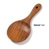 Ложка для риса с красивой текстурой, антипригарное покрытие, короткая ручка, деревянная ручка, кухонная ложка из тикового дерева, кухонная ложка