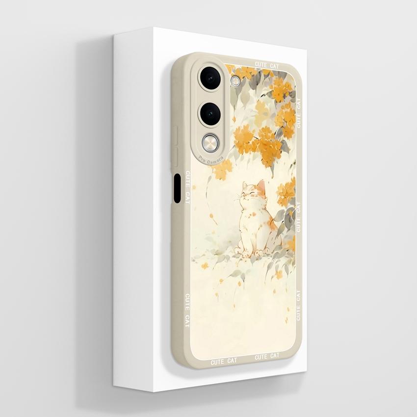 Для Vivo Y04 Y03 Y02 Y11 Y15 Y20 Чехол для телефона Милый мультяшный узор для девочек Гладкий жидкий силикон Противоударная защита Задние крышки Чехол для корпуса Vivo