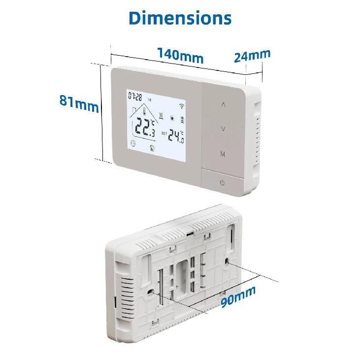 Smart Tuya WiFi Thermostat for Gas Boiler Heating /Cooling Powered by Battery/USB Works With Alexa Google Home Daily Programable