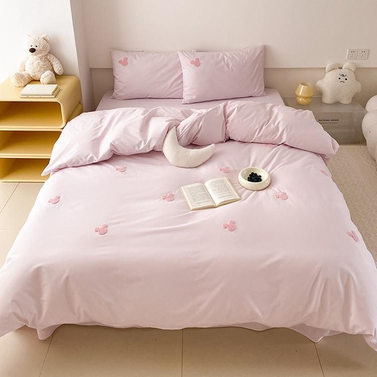 100% Чистый Хлопок Кровать Четыре предмета Простыня Пододеяльник Наволочка Приятный к коже и Дышащий Четыре сезона
