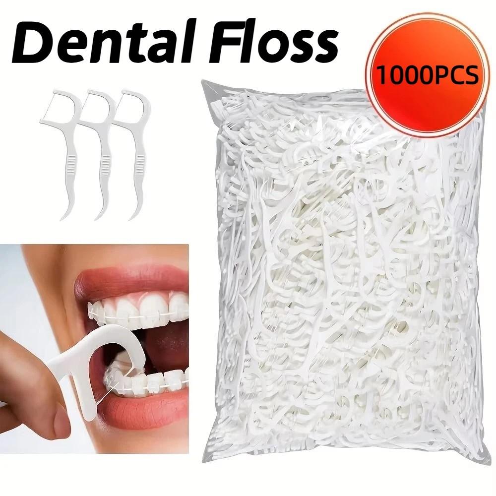 1000Pcs Tooth Cleaning Disposable Dental Floss Oral Hygiene Care Dental Floss Stick Teeth Cleaning