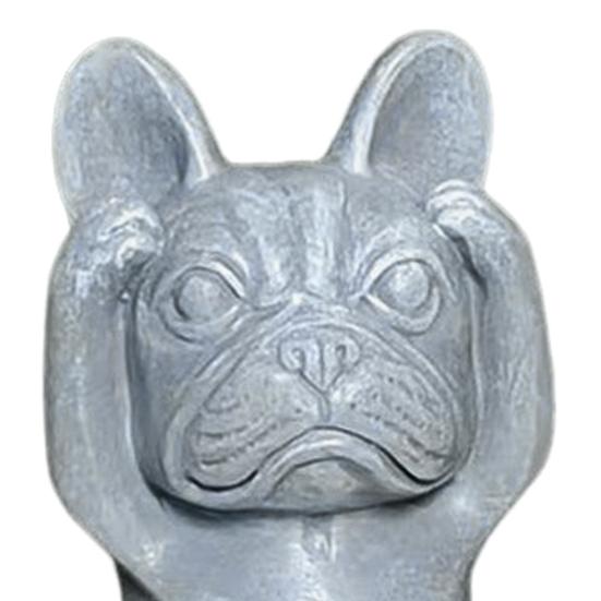 Фигурка бульдога Ничего не вижу Ничего не говорю Ничего не слышу Зла Украшение бульдога Ручная работа Смола Статуэтка собаки для дома В помещении На стол Сад Декор