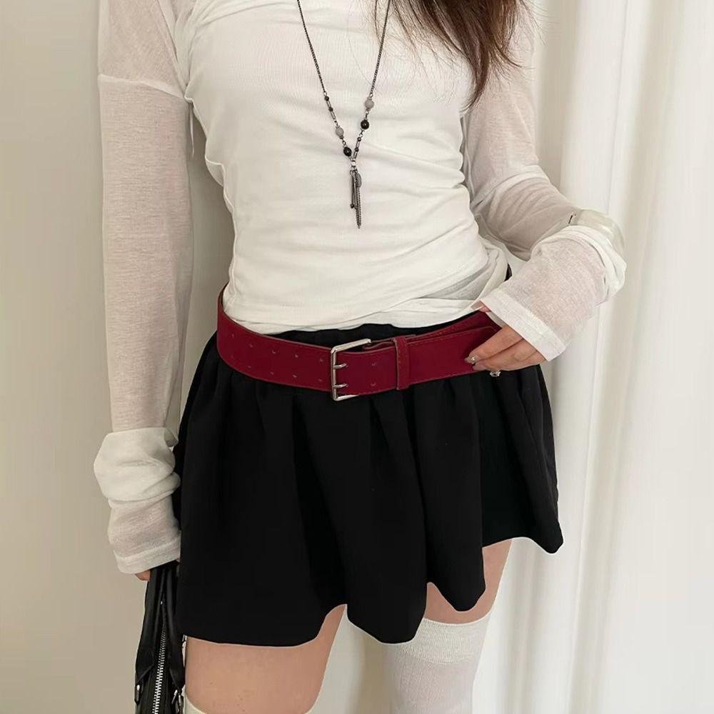Suede Women's Belt Korean Dress Jeans Belt Ins Style Wide Waist Belt Ladies