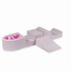Foam Playground with Hill and Pool Micro Velvet Soft Light Pink + 100 Balls: Transparent, Opalescent, Light Pink, Pink