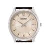 Seiko Мужские аналоговые кварцевые часы Кожаный ремешок SUR421P1 Серебристый ремешок