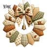 Rustic Farmhouse Style Craft DIY Patchwork Garland Crafting Kit, Retro Floral Fabric Set with Bells Easy Kit for Beginners And Simulated Flowers,