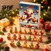 Surprise Chicken Advent Calendar 2026, 24 Days Christmas Countdown with 2D Flat Cute Animal Pendant Acrylic Ornament, Cartoon Hanging for Tree,