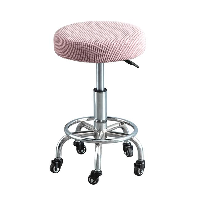 Чехол на барный стул, флисовый круглый чехол на стул, съемный чехол на табурет, твердая защита подушки сиденья, моющийся барный стул