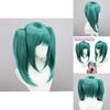 Hatsune Miku Vampire Cosplay Wig W/ Double Horsetail Hairpiece For Carnival Props