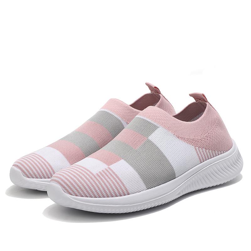 Women Shoes Mix Color Summer Shoes Casual Sneakers Women Elastic Breathe Sport Sneaker Female Flat Shoes Sports Tennis For Lady