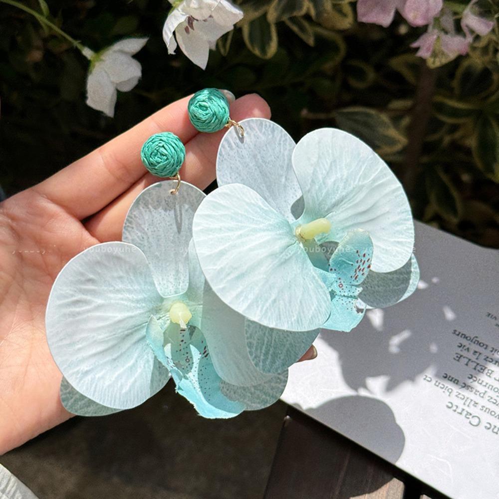Simulated Flower Butterfly Orchid Earrings Beach Jewelry Flower Earrings  Women