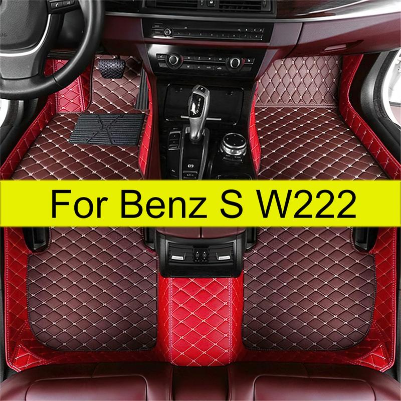 Car Floor Mats For Benz S W222 Sedan 4-seat 2014 2015 2016 2017 2018 Foot Pads Carpet Cover Interior Accessories