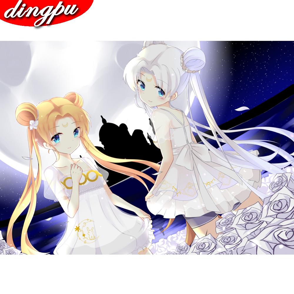 DINGPU 5d Алмазная картина Прибытие Пейзаж Гостиная Украшение стены Мозаика Пейзаж Алмазное искусство