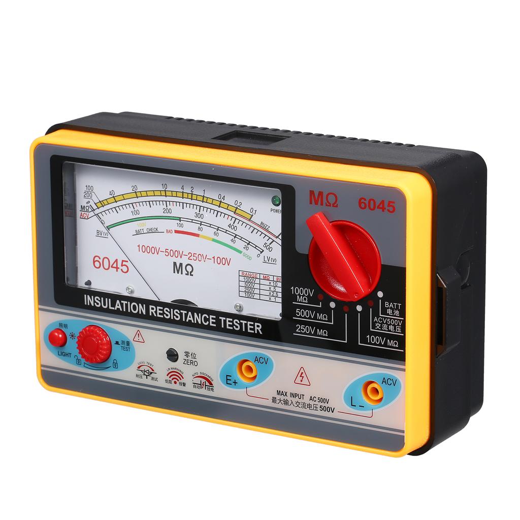 Insulation Resistance Meter Digital Ohmmeter Megger Handheld Insulation Tester Megameter 0-2000M Ohm