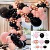 116pcs Black Pink Balloon Rose Golden  Balloons Garland Arch Kit For Birthday, Wedding, Graduation, Anniversary, Celebrations, P